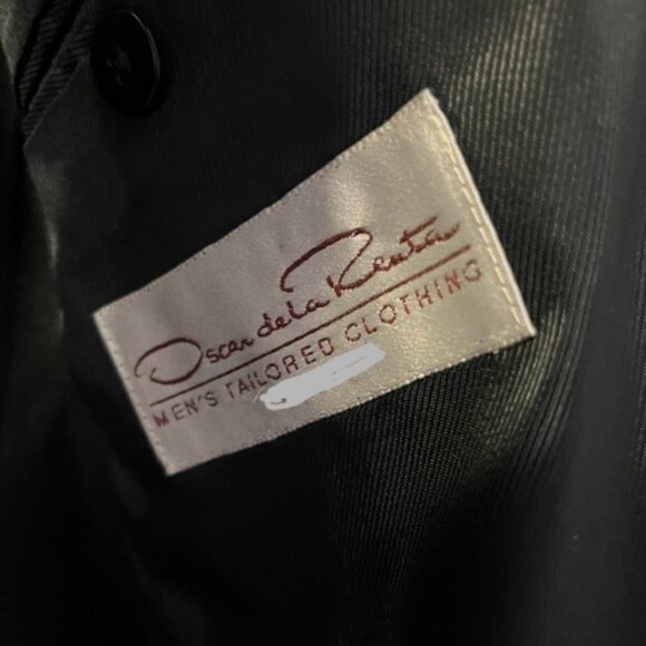 Oscar de la Renta Navy Pinstripe Men's Two Piece Suite - Picture 3 of 10